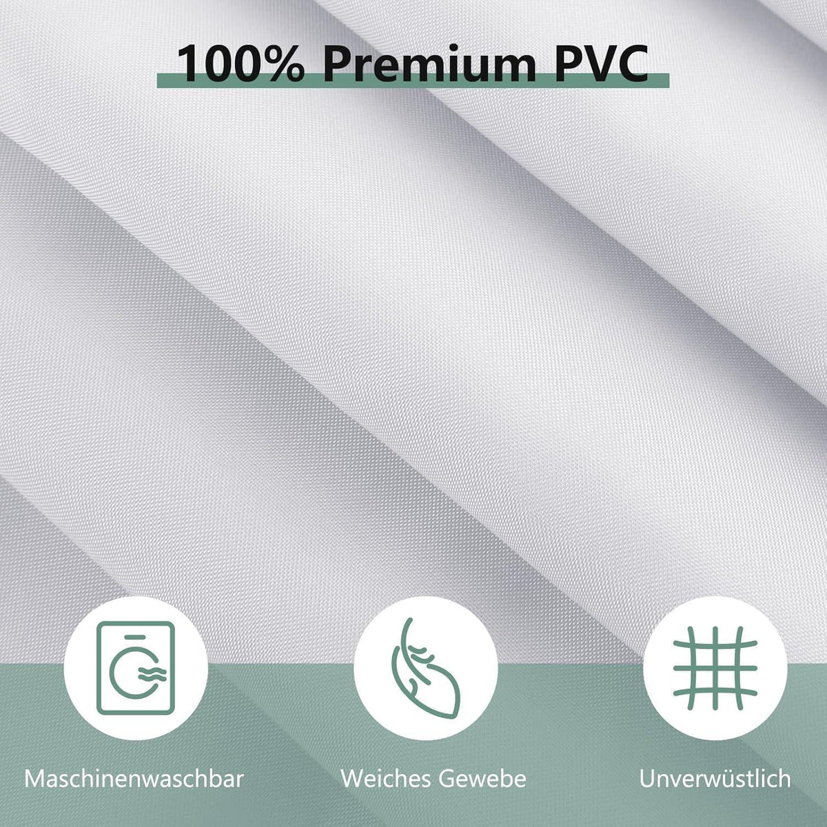 Duschvorhang 120x180 cm, Anti-Schimmel, Wasserabweisend, Weiß