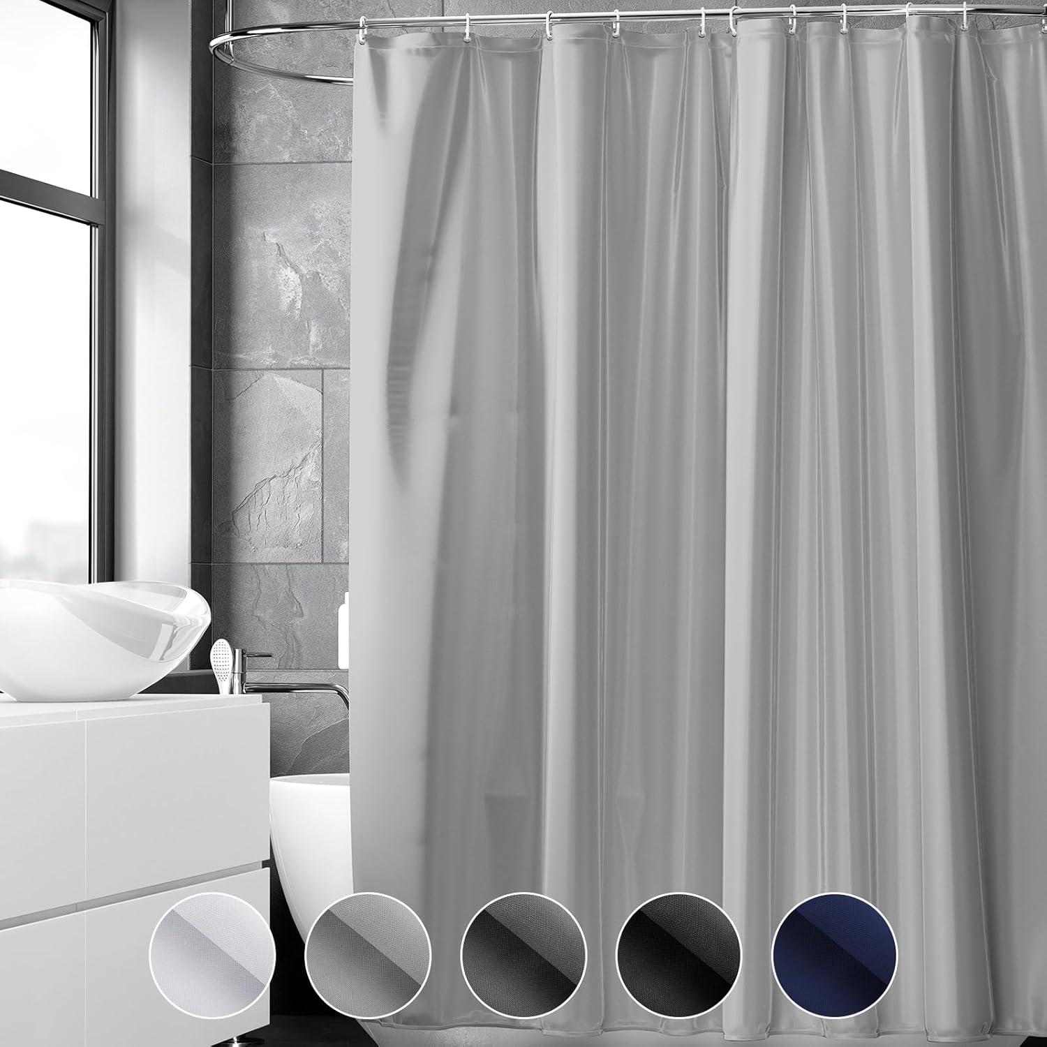 Duschvorhang Anti-schimmel 180x180cm PVC Grau mit 8 Haken