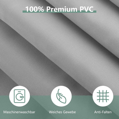 Duschvorhang Anti-schimmel 180x180cm PVC Grau mit 8 Haken