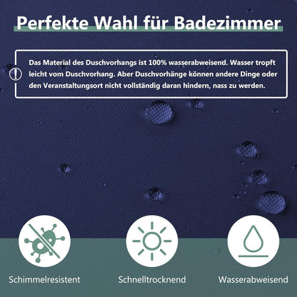 Duschvorhang 120x200 cm Dunkelblau Anti-schimmel PVC