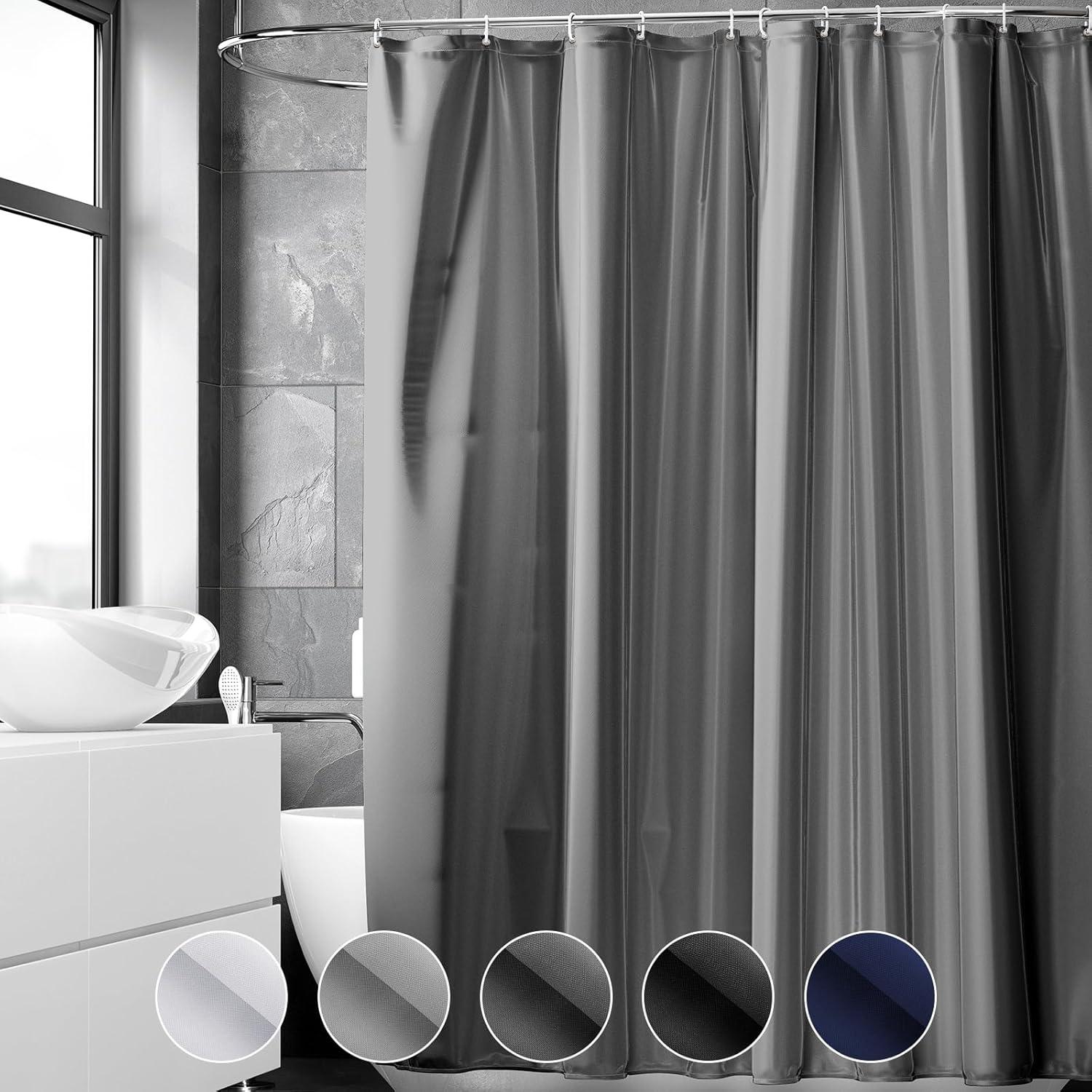 Duschvorhang Anti-schimmel PVC Textil 120x200 cm Dunkelgrau