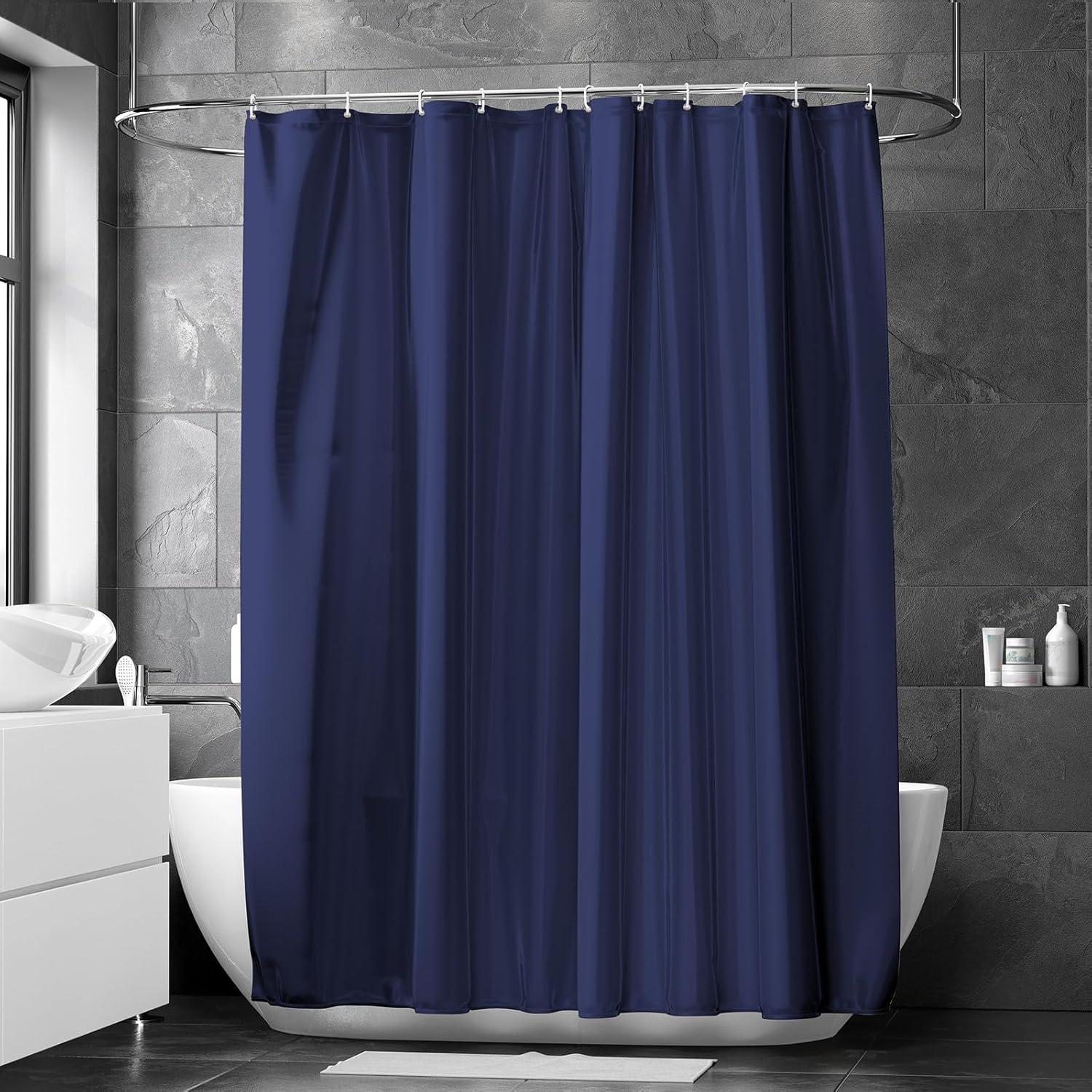 Duschvorhang 180x180 cm Dunkelblau Anti-Schimmel Wasserdicht PVC Textil