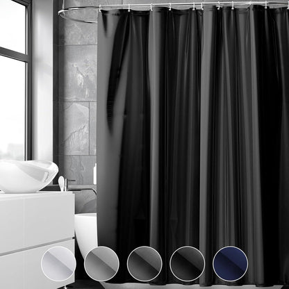 Anti-Schimmel Duschvorhang PVC Schwarz 180x180cm inkl. 8 Haken