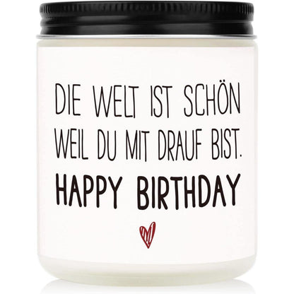 Geschenk für Freundin Duftkerze mit Spruch 100% Sojawachs
