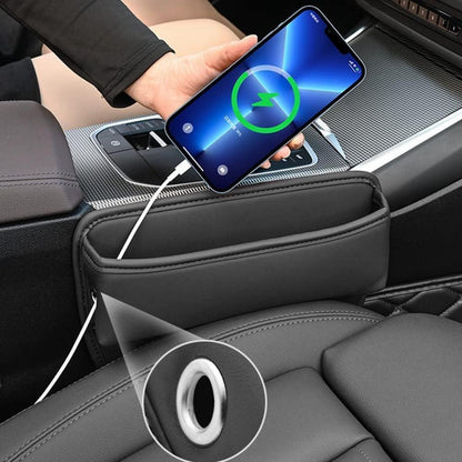 Auto Aufbewahrungsbox Gap Organizer PU Leder Schwarz