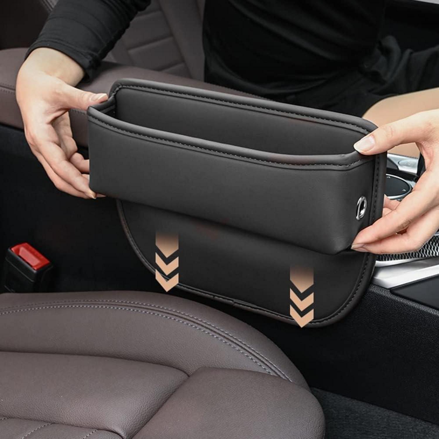 Auto Aufbewahrungsbox Gap Organizer Schwarz PU Leder Mittelkonsole