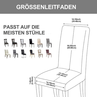 Stretch Stuhlhussen 6er Set – Elastische Stuhlbezüge Schwarz
