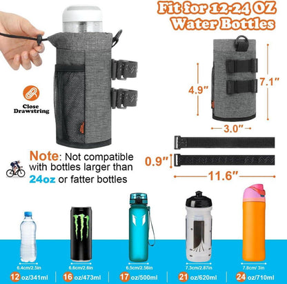 Fahrrad Flaschenhalter 24oz isoliert mit Netztasche Grau