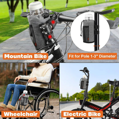 Fahrradflaschenhalter 24oz Trinkflaschenhalter Getränkehalter mit Isolierung und Netztasche