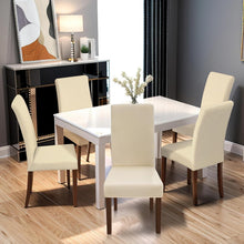 Stretch Stuhlhussen 4er Set – Beige | Abnehmbar & Waschbar