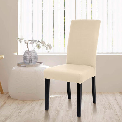 Stretch Stuhlhussen 4er Set – Beige | Abnehmbar & Waschbar
