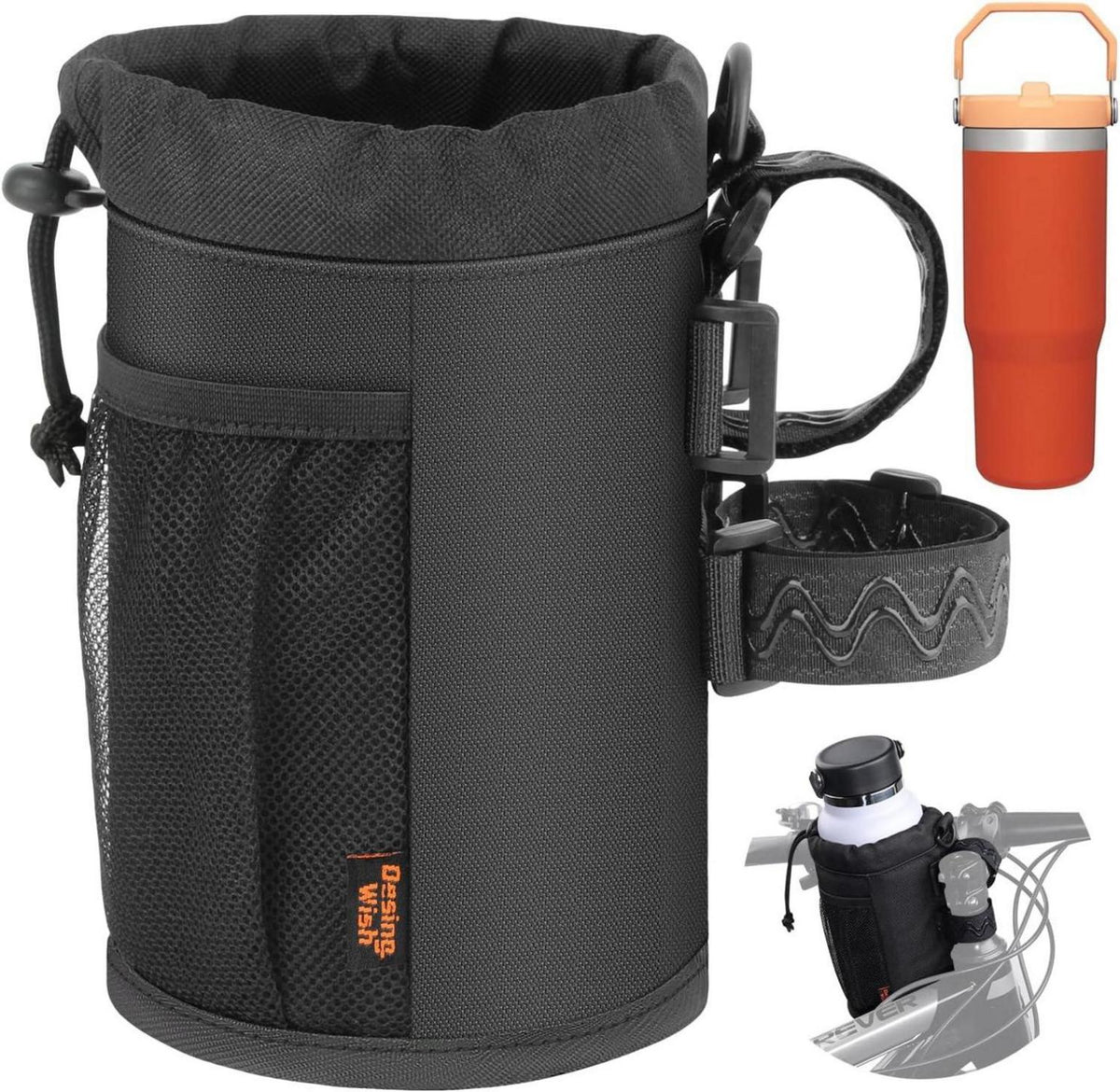 Fahrrad Getränkehalter Schwarz Isolierung Netztasche 40oz
