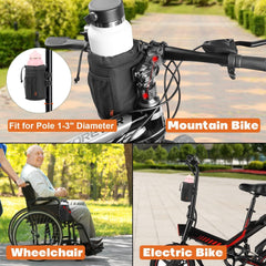 Fahrrad Getränkehalter 24-40oz Flaschenhalter Schwarz mit Netztasche