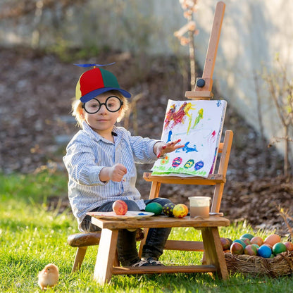 Bunte Propellermütze mit Idioten Brille - Lustige Hubschrauber Cap