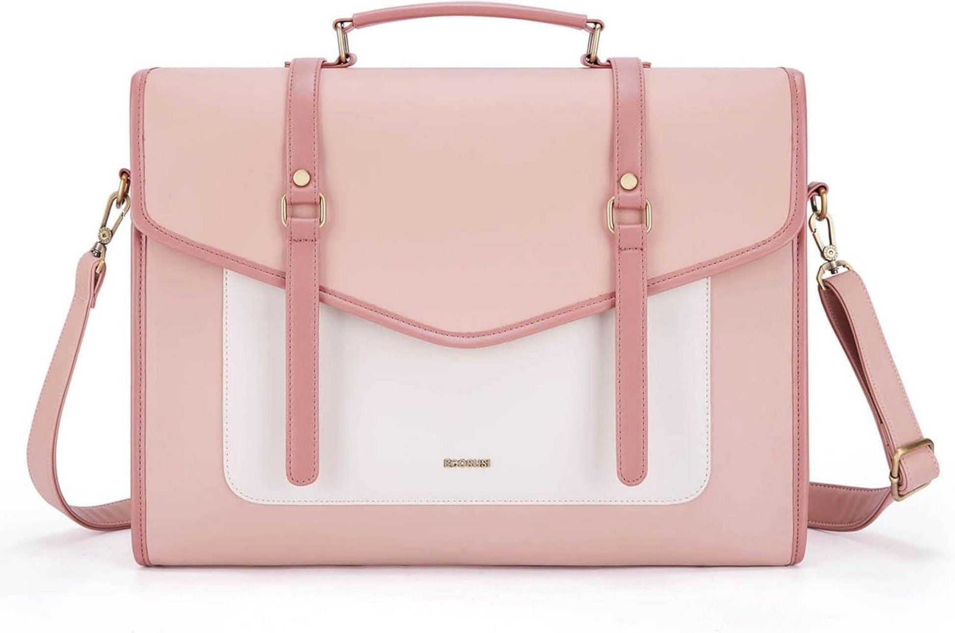 Stilvolle PU-Leder Laptoptasche Damen 15,6 Zoll Umhängetasche