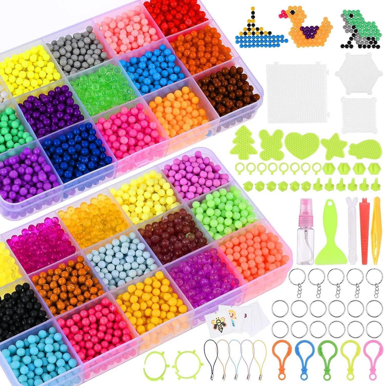 Wasserperlen Nachfüllset 6000 Stück 30 Farben Bastelset Kinder DIY