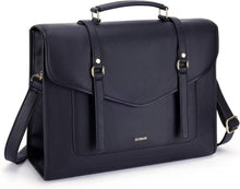 ECOSUSI Laptop Handtasche Damen 15,6 Zoll PU-Leder Schwarz