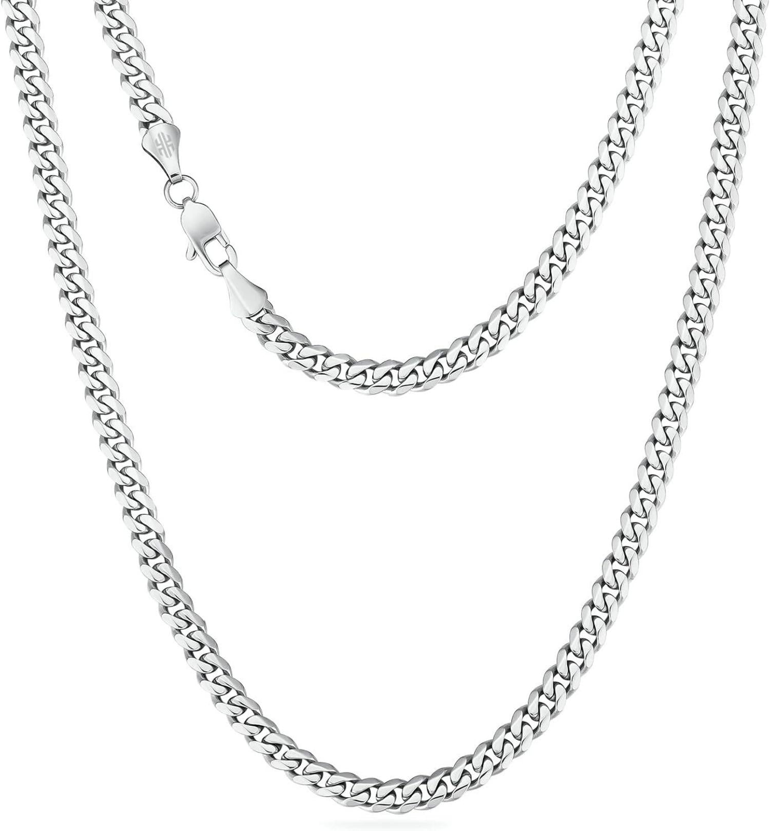 Halskette Edelstahl mit Diamantschliff Gold Cuban Link Chain