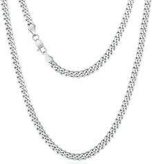 Halskette Edelstahl mit Diamantschliff Gold Cuban Link Chain