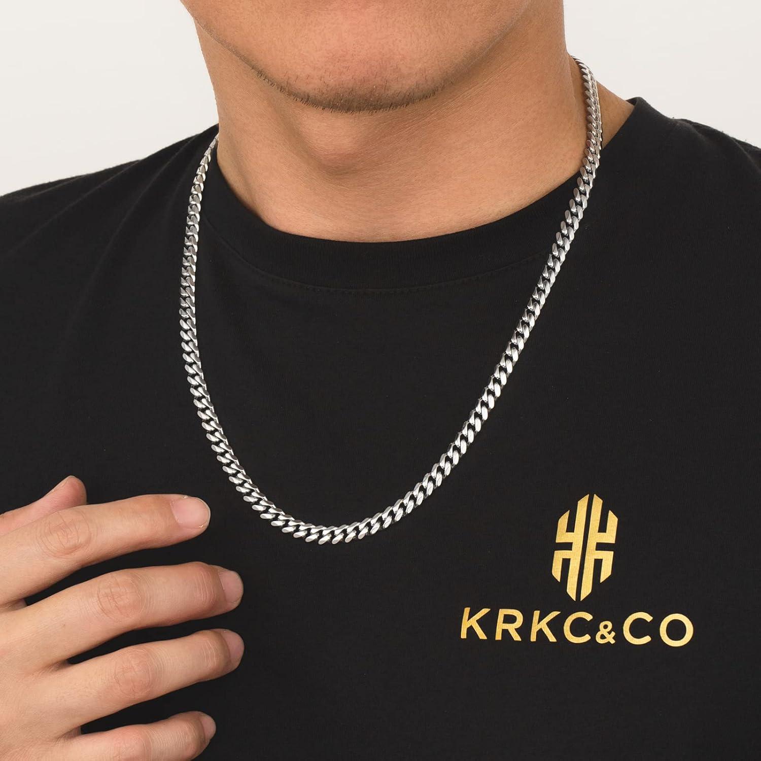 Herren Panzerkette 6mm Diamantschliff 14K Gold Vergoldet Cuban Link 66cm