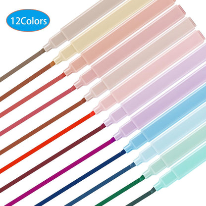 12er Pastell Textmarker Set Marker für Journal Bibel Planer School Office