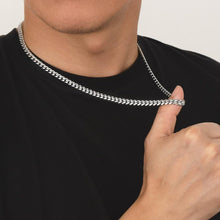 Herren Edelstahl Panzerkette Diamantschliff 14K Gold Cuban