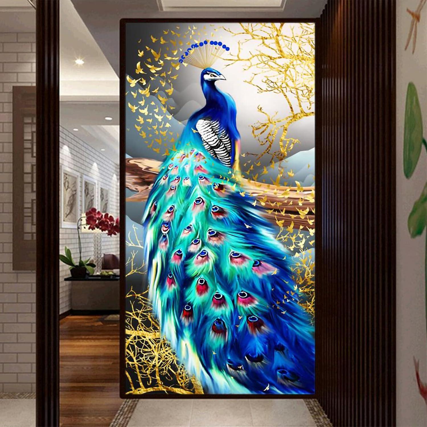 5D Diamant Malerei Pfau Groß Set Full Drill DIY Deko & Geschenk