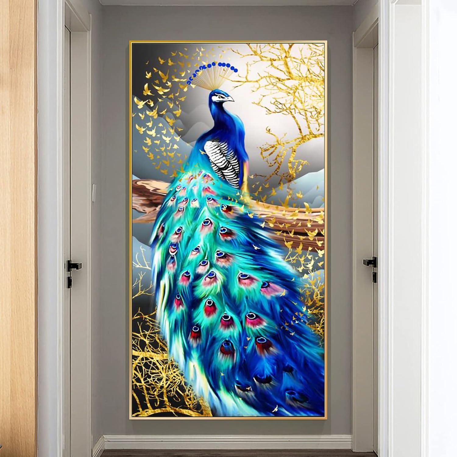 Diamond Painting Set Pfau 5D Erwachsene Groß XXL - DIY Malen nach Zahlen 90x40cm