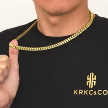 Herren Cuban Chain Panzerkette 8mm 45,7cm Gold Edelstahl