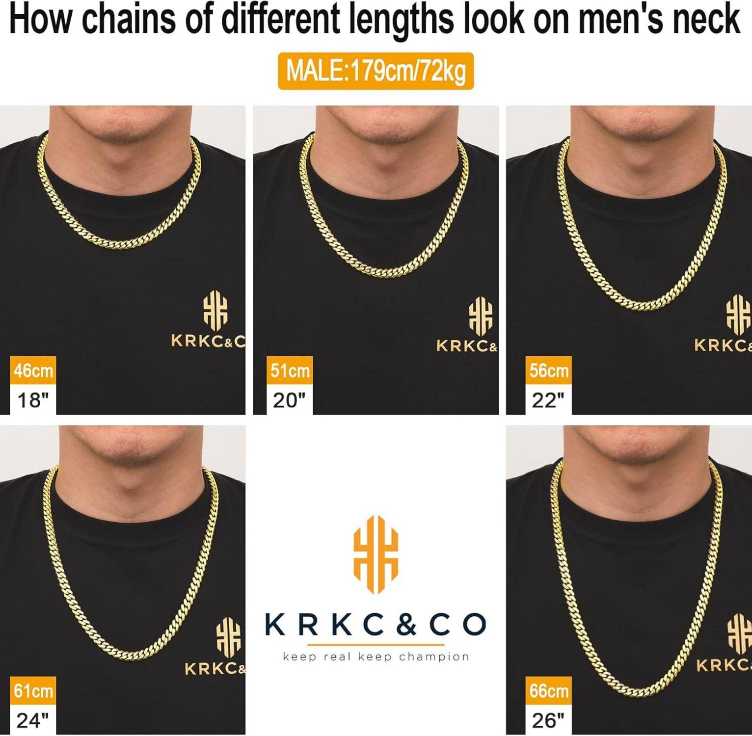 Herren Panzerkette 8mm Edelstahl Diamantschliff 14K Vergoldet Cuban Chain