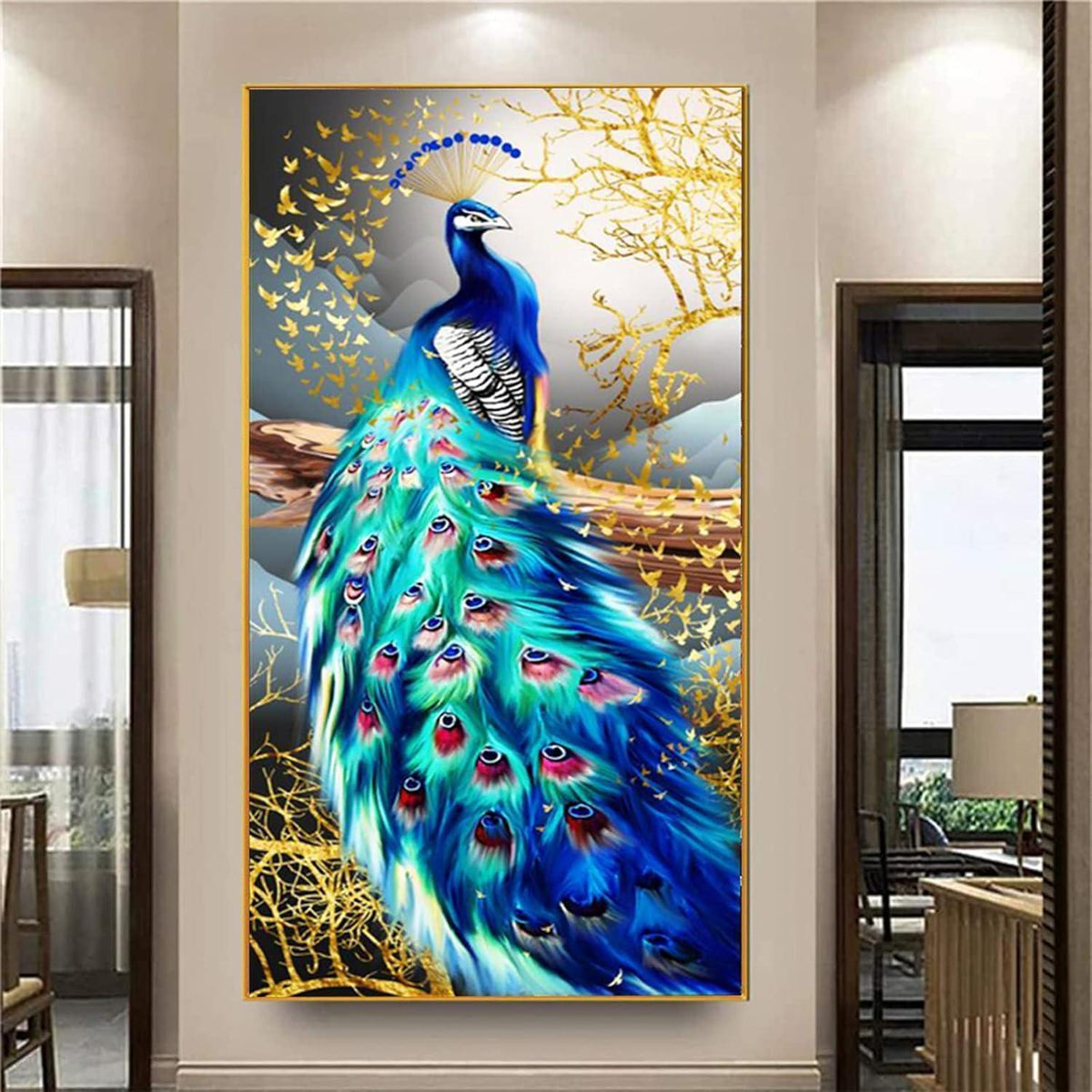 5D Diamant Painting Pfau XXL Set – Full Drill DIY Bild