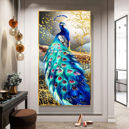 5D Diamant Painting Pfau XXL Set – Full Drill DIY Bild