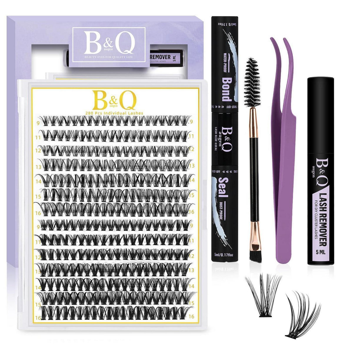 Wimpern-Set 280pcs Cluster Wispy 30D+40D für Volumen-Look