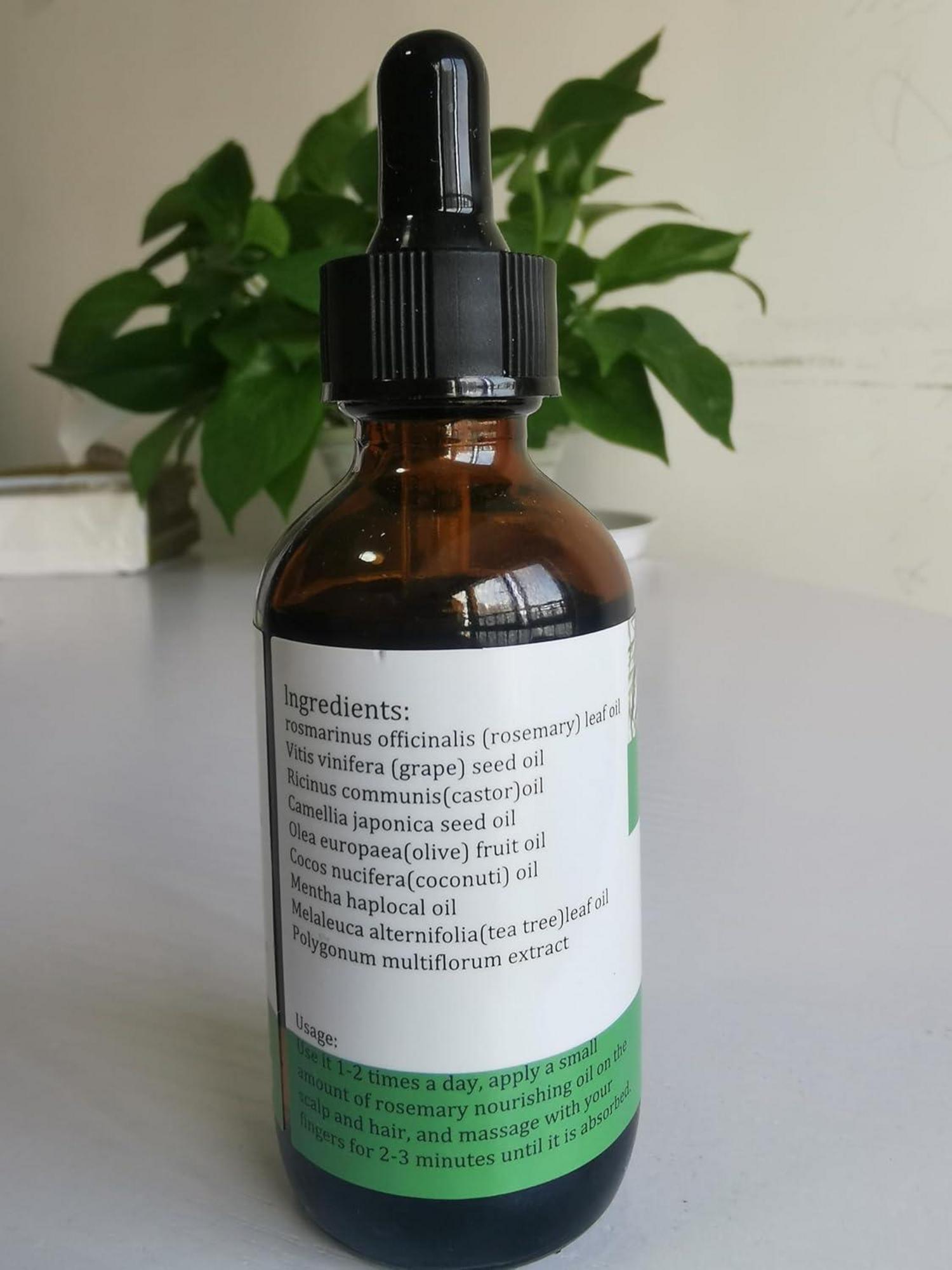 Rollnewskin Rosmarin Ätherisches Öl + Dermaroller 0.5mm für Haare, Augenbrauen und Wimpern