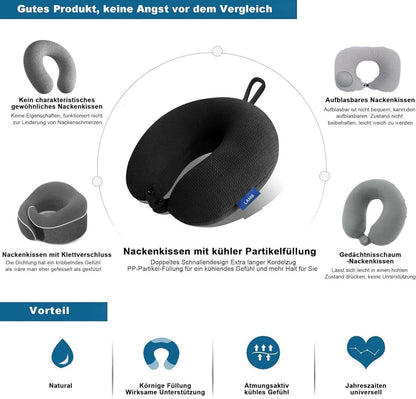 LAMB Cooling Reisekissen Memory Nackenkissen Flugzeug Auto Zug Camping