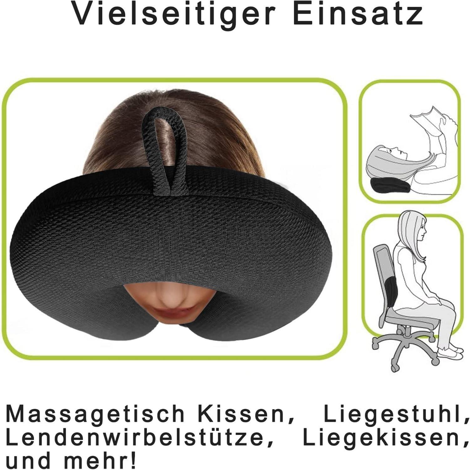 Cooling Reisekissen Memory Nackenkissen Flugzeug Auto Camping Blau Grau Schwarz