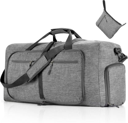 Multifunktionale 85L Reisetasche mit Schuhfach, Großes Falttasche Grau