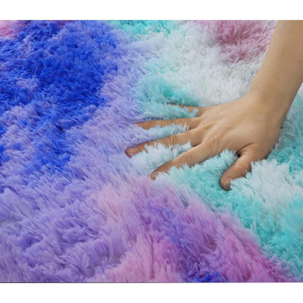 Weicher Hochflor Shaggy Teppich Blau Lila 160x230 cm