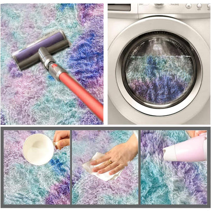 Weicher Hochflor Shaggy Teppich Blau Lila 160x230 cm