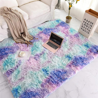 Weicher Hochflor Shaggy Teppich Blau Lila 160x230 cm