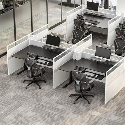 Höhenverstellbarer L-Form Gaming Schreibtisch LED Tastaturablage 155x110cm