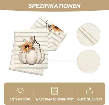 Herbst Tischläufer Kürbisse Sonnenblumen Blätter Deko 40x240 cm