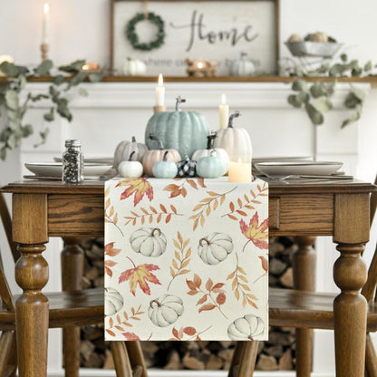 Orange Kürbisse Blätter Herbst Tischläufer 40x240