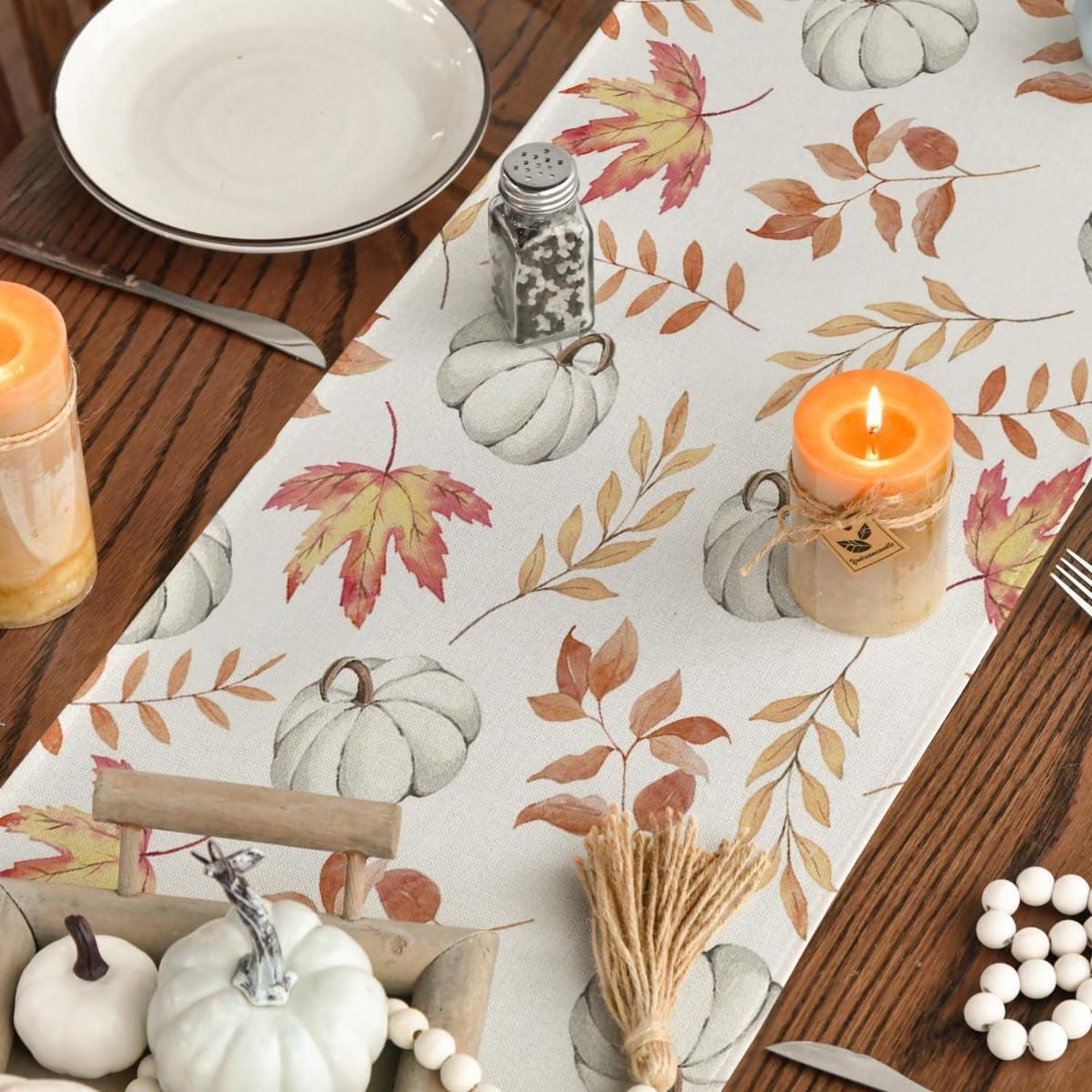 Herbst Tischläufer Artoid Mode Orange 40x240 cm - Deko für Küche und Party