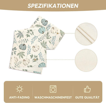 Herbst Tischläufer Blau Kürbisse Blätter 40x140 cm - Deko Küche