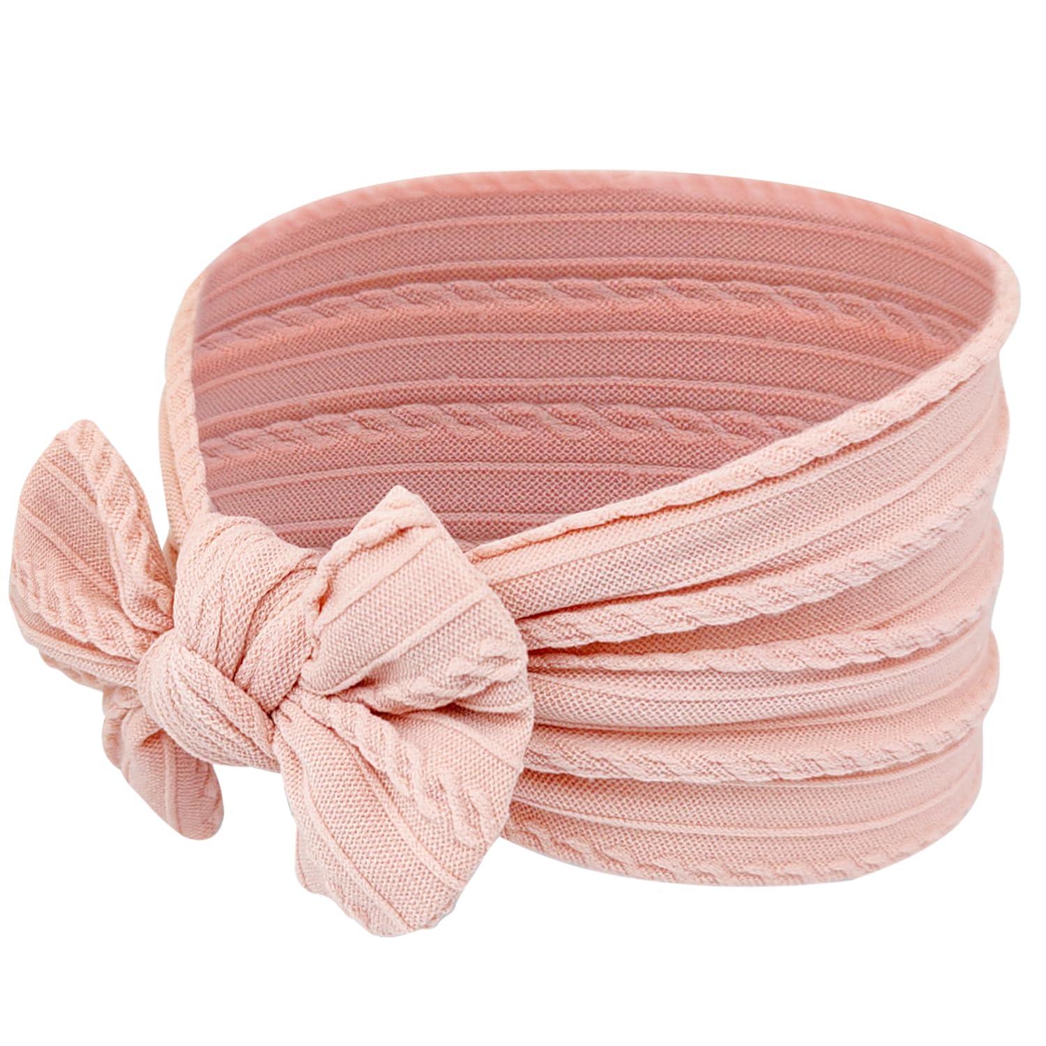 2er Set Baby Turban Stirnband elastisch Nylon Schleife Mädchen