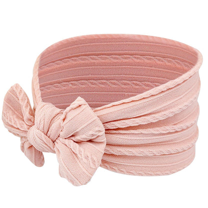 2er Set Baby Turban Stirnband elastisch Nylon Schleife Mädchen