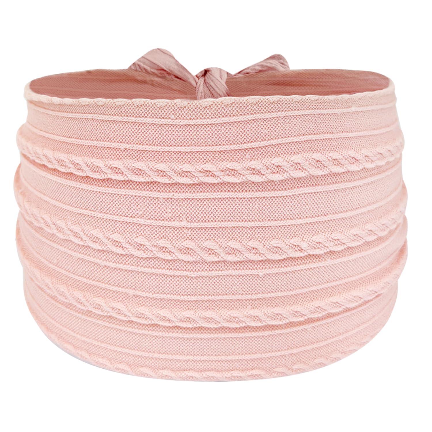 2er Pack Baby Mädchen Nylon Stirnbänder Rosa Weiß - Elastische Turban Haarbänder für Neugeborene Kleinkinder