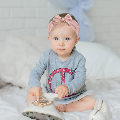 2er Pack Baby Mädchen Nylon Stirnbänder Rosa Weiß - Elastische Turban Haarbänder für Neugeborene Kleinkinder