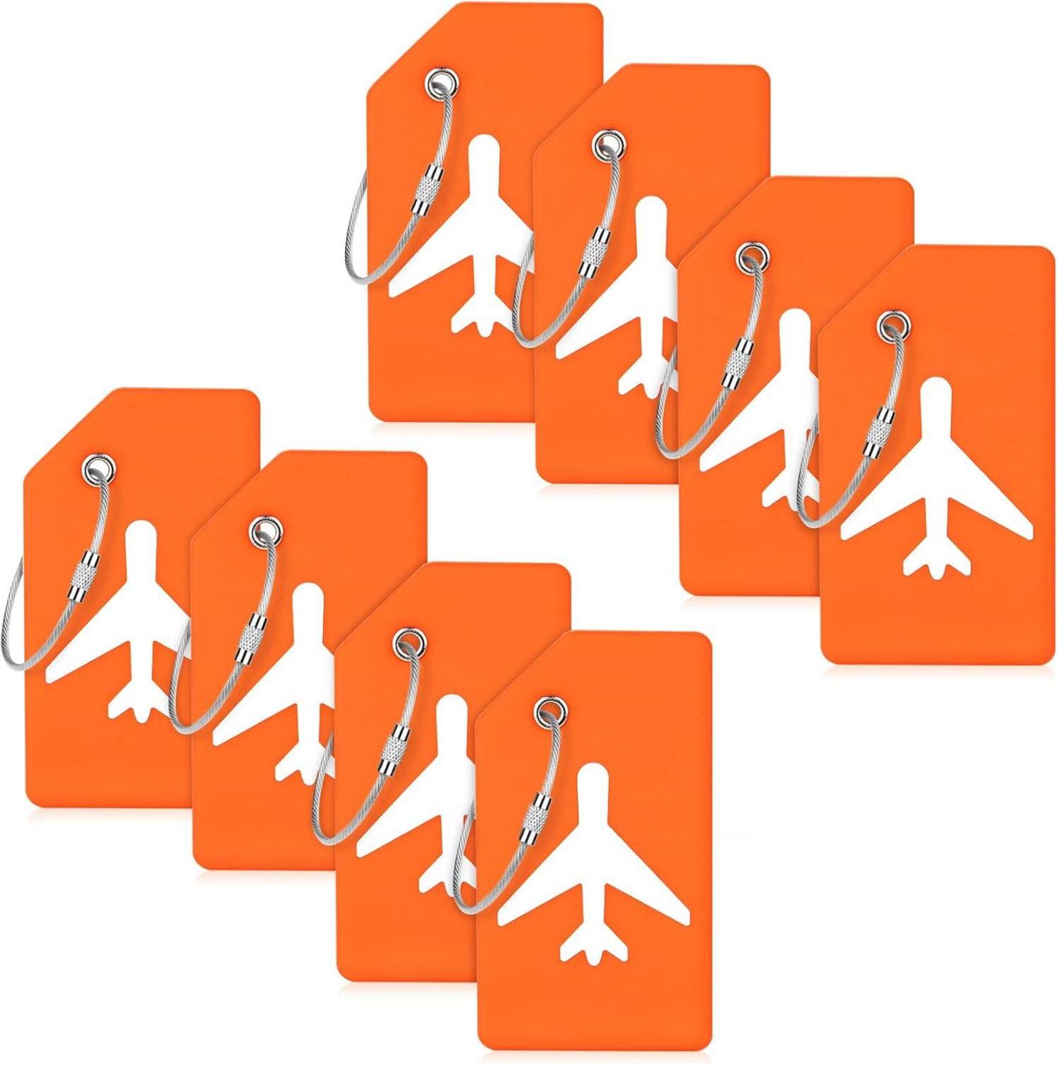 Kofferanhänger Kieselgel Namensschild Adressschild Orange 8 Stück
